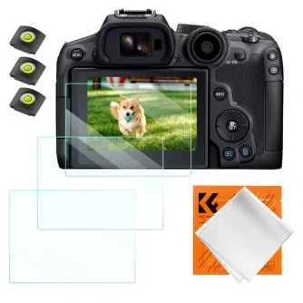 Kameru aizsargi - K&F Concept K&F Canon EOS R6 II, R6, R7 Screen Protector*3pcs+Hot-shoe level*3pcs+Vacuum Cleaning Cloth*1 SKU.2202 - ātri pasūtīt no ražotāja