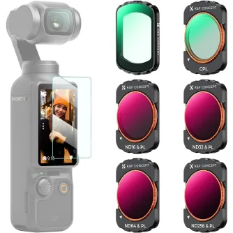 Filtru komplekti - K&F Concept K&F DJI Osmo Pocket 3 - 6pcs Filter Kit (UV+CPL+ND16/PL+ND32/PL+ND64/PL+ND256/PL) SKU.2149 - ātri pasūtīt no ražotāja