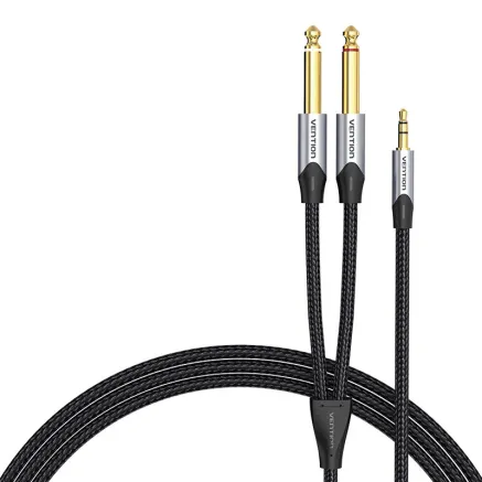 Audio cable mini jack 3.5mm to 2x jack 6.35mm male Vention BARHL 10m BARHL