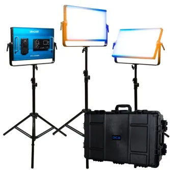Light Panels - Dracast X Series LED2000 Bi-Color LED 3 Light Kit with Injection Molded Travel Case (DRX32000BNH) - quick order from manufacturer