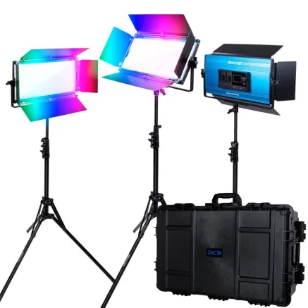 Dracast X Series LED1000 RGB And Bi-Color LED 3 Light Kit with Injection Molded