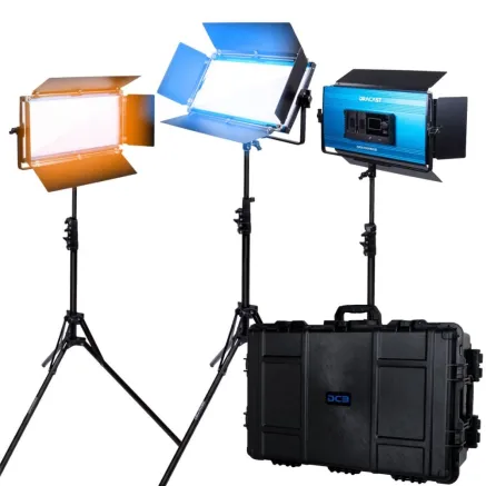 Dracast X Series LED1000 Bi-Color LED 3 Light Kit with Injection Molded Travel Case (DRX31000BNH)