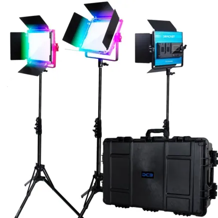 Dracast X Series LED500 RGB And Bi-Color LED 3 Light Kit With Injection Molded Travel Case (DRX3500RGBH)