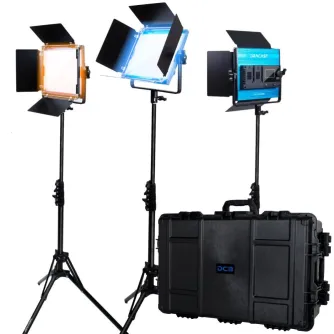 Light Panels - Dracast X Series LED500 Bi-Color LED 3 Light Kit with Injection Molded Travel Case (DRX3500BNH) - quick order from manufacturer