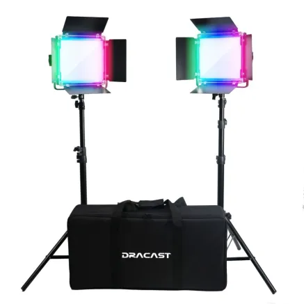 Dracast X Series LED500 RGB и двухцветный LED 2-ламповый комплект с нейлоновым