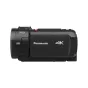 Panasonic HC-VX3 4K camcorder with 24x optical zoom and 5-axis HYBRID O.I.S., featuring 4K UHD video recording and 25.9 megapixel photos.
