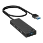 Dock-станции и HUB-адаптеры - Adapter Hub 4 in 1, INVZI, MH04, 4x USB 3.0 (black) - купить сегодня в магазине Master Foto и с доставкой