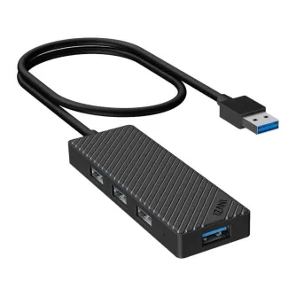 Dock-станции и HUB-адаптеры - Adapter Hub 4 in 1, INVZI, MH04, 4x USB 3.0 (black) - купить сегодня в магазине Master Foto и с доставкой