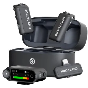 Bezvadu piespraužamie mikrofoni - Hollyland LARK MAX 2 Combo 2-Person Wireless Microphone System for Cameras - perc šodien Master Foto veikalā un ar piegādi