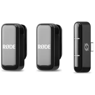 RODE Wireless Micro Ultra kompakts mikrofons viedtālruņiem USB-C melns dubultais komplekts noma