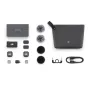 DJI Mic 3 wireless lavalier microphone kit with receiver, two clip-on transmitters, foam windshields, charging case, and cables, ideal for interviews and streaming.