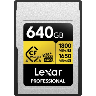 Карты памяти - LEXAR CFEXPRESS 4.0 PRO GOLD, VPG400, R1800/W1650 (TYPE A) 640GB LCAGOLD640G-RNENG - быстрый заказ от производителя