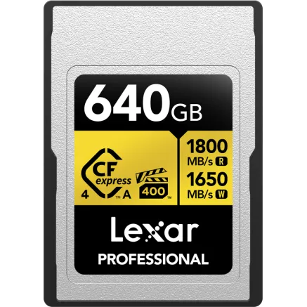 LEXAR CFEXPRESS 4.0 PRO GOLD, VPG400, R1800/W1650 (TYPE A) 640GB LCAGOLD640G-RNENG