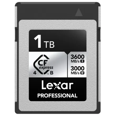 LEXAR CFEXPRESS 4.0 PRO SILVER, R3600/W3300 1TB LCXEXS4001T-RNENG
