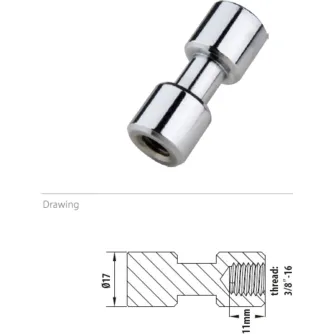 Holders Clamps - KUPO KS-013FS 17MM SPIGOT, CHROME-PLATED 3/8 FEMALE THREADED KS-013FS - quick order from manufacturer