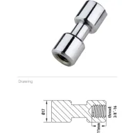 Holders Clamps - KUPO KS-013FS 17MM SPIGOT, CHROME-PLATED 3/8 FEMALE THREADED KS-013FS - quick order from manufacturerHolders Clamps - KUPO KS-013FS 17MM SPIGOT, CHROME-PLATED 3/8 FEMALE THREADED KS-013FS - quick order from manufacturer
