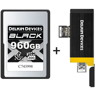 Memory Cards - DELKIN CFEXPRESS 4.0 BLACK TYPE A VGP200, R1830/W1740 I 960GB INCLUDING CARDREADER DCA4BV2960+READER-58 - quick order from manufacturer