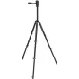Sirui carbon fiber tripod kit L-224F with KV-5 ball head, featuring a sleek black design, adjustable legs, and a comfortable handle for smooth panning.