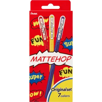 Citi aksesuāri - PENTEL K110-V7STA MATTEHOP GEL ROLLER 1MM ORIGINAL SET OF 7 2111190 - ātri pasūtīt no ražotāja