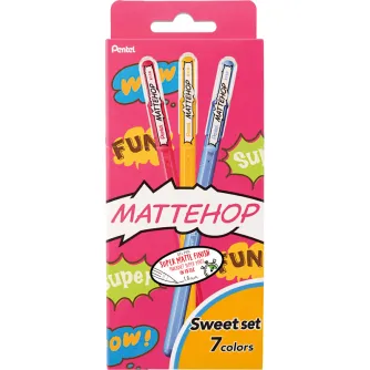 Citi aksesuāri - PENTEL K110-V7STB MATTEHOP GEL ROLLER 1MM SWEET SET OF 7 2111191 - ātri pasūtīt no ražotāja