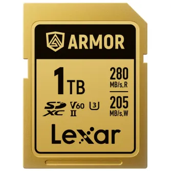 Memory Cards - LEXAR SDXC ARMOR GOLD UHS-II U3, STAINLESS STEEL, IP68 R280/W210 (V60) 1TB LSDAMGL001T-RNNNG - quick order from manufacturer
