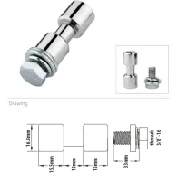 Tripod Accessories - KUPO KS-013F 17MM SPIGOT, CHROME-PLATED 3/8 FEMALE THREADED KS-013F - quick order from manufacturerTripod Accessories - KUPO KS-013F 17MM SPIGOT, CHROME-PLATED 3/8 FEMALE THREADED KS-013F - quick order from manufacturer
