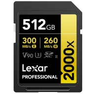 Memory Cards - LEXAR SDXC PRO 2000X UHS-II U3 R300/W260 (V90) 512GB LSD2000512G-RNNNG - quick order from manufacturerMemory Cards - LEXAR SDXC PRO 2000X UHS-II U3 R300/W260 (V90) 512GB LSD2000512G-RNNNG - quick order from manufacturer