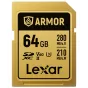 Atmiņas kartes - LEXAR SDXC ARMOR GOLD UHS-II U3, STAINLESS STEEL, IP68 R280/W210 (V60) 64GB LSDAMGL064G-RNNNG - ātri pasūtīt no ražotāja
