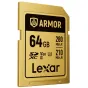 Atmiņas kartes - LEXAR SDXC ARMOR GOLD UHS-II U3, STAINLESS STEEL, IP68 R280/W210 (V60) 64GB LSDAMGL064G-RNNNG - ātri pasūtīt no ražotāja