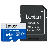 Memory Cards - LEXAR MICROSDHC BLUE PLUS UHS-I WITH SD ADAPTER, UP TO 100MB/S READ C10/A1/U3 (V30) 64GB LMSBLPL064G-BNANG - quick order from manufacturerMemory Cards - LEXAR MICROSDHC BLUE PLUS UHS-I WITH SD ADAPTER, UP TO 100MB/S READ C10/A1/U3 (V30) 64GB LMSBLPL064G-BNANG - quick order from manufacturer