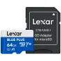 Карты памяти - LEXAR MICROSDHC BLUE PLUS UHS-I WITH SD ADAPTER, UP TO 100MB/S READ C10/A1/U3 (V30) 64GB LMSBLPL064G-BNANG - быстрый заказ от производителя