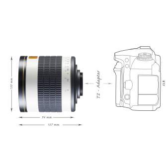 Objektīvi - walimex 500/6,3 DX DSLR Mirror Canon EF white - ātri pasūtīt no ražotāja