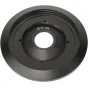 Laowa Nanomorph 27mm T2.8 Canon RF objektīva montēšanas gredzens ar 27-R marķējumu, augšskats ar montēšanas caurumiem un gludu iekšējo apertūru