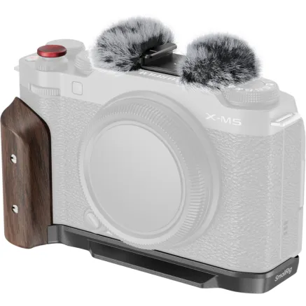 SMALLRIG 5260 L-SHAPE MOUNT PLATE WITH WOODEN HANDLE FOR FUJIFILM X-M5 BLACK 5260