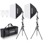 Studijas dienasgaisma - NEEWER NK200, 2x 35 watt LED softbox set with tripods - perc šodien Master Foto veikalā un ar piegādi