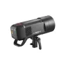 Батарейный вспышка Godox Witstro AD400 Pro II с мощностью 400Вт, задний вид с решетками вентиляции и красной кнопкой питания
