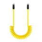 Data Cables - Newell USB-C - USB-C 100 W cable, 2 m, Silicone, Spiral, Yellow-Black - buy today in Master Foto store and with delivery