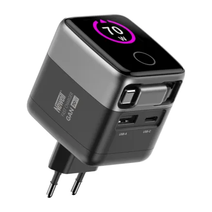 Newell GaN 70W USB-C, USB-A TFT Charger With Cable EU