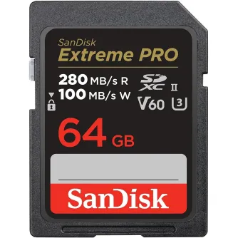 Atmiņas kartes - SanDisk Extreme Pro SDXC 64GB (SDSDXEP 064G GN4IN) UHS-II C10 U3 V60 - perc šodien Master Foto veikalā un ar piegādi