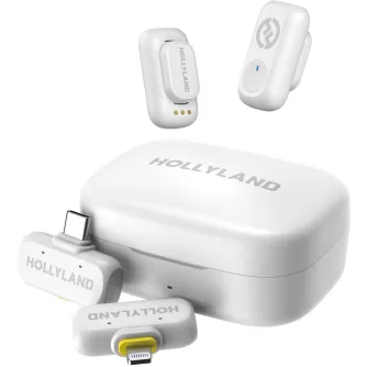 Bezvadu piespraužamie mikrofoni - Hollyland LARK A1 Combo-Ivory White USB-C RX + Lightning RX - perc šodien Master Foto veikalā un ar piegādi