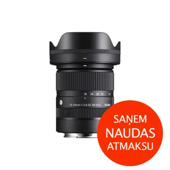 MIRRORLESS Objektīvi - Sigma 18-50mm F2.8 DC DN priekš Sony E-Mount - perc šodien Master Foto veikalā un ar piegādi Profesionāļu labākā izvēle