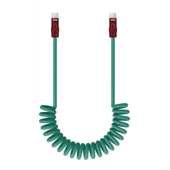 Newell USB-C USB-C 100 W cable, 1,5 m, Silicone, Spiral, Green-Maroon