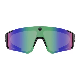 Colmi V06 AI Sports Sunglasses Black with Blue Lenses 2K recording