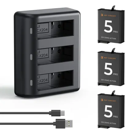 K&F Concept K&F DJI Osmo Action 5 Pro 3x Battery + Charger