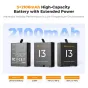 K&F Concept K&F Gopro 13 Камера Батарея 2100mAh 3-пак Л Charger