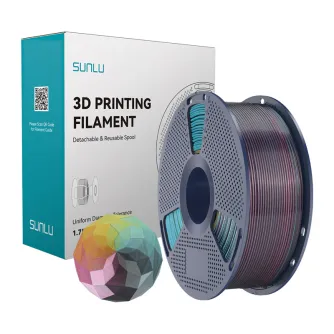 Sunlu PLA+ Silk Forth-Color Filament (Sarkans-Dzeltena-Zala-Melnā)