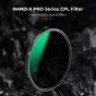 K&F Concept 72MM CPL фильтр NANO-X Pro латунная рамка