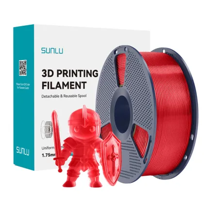 Sunlu PLA+ Filaments Caurspīdīgi sarkans