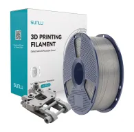 Sunlu ABS 3D printera filaments sudraba krāsā 1kg spole ar noņemamu centrālo daļu blakus 3D printera ekstrūderamSunlu ABS 3D printera filaments sudraba krāsā 1kg spole ar noņemamu centrālo daļu blakus 3D printera ekstrūderam