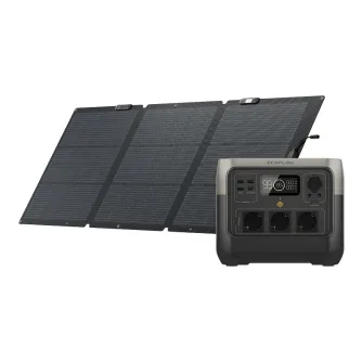EcoFlow River 2 Pro jaudas stacija + 160W fotovoltāņu panelis